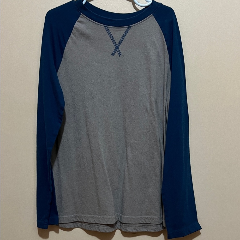 Boys Jumping Beans Gray and Blue Long Sleeve Shirt